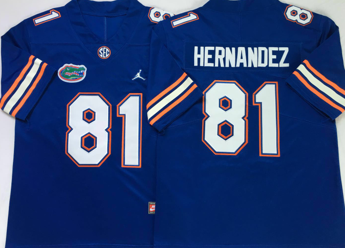 Florida Gators Blue #81 HERNANDEZ Jersey