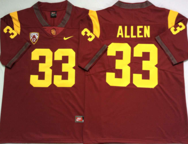 USC Trojans Red #33 ALLEN Jersey