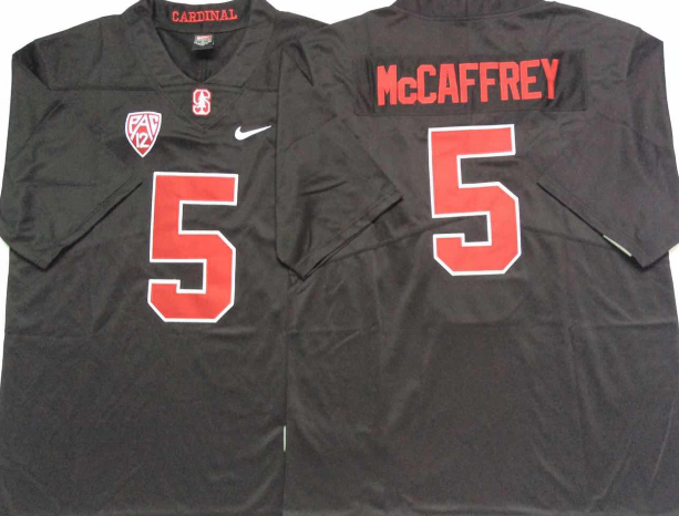 Stanford Cardinals Black #5 MCCAFFREY Jersey