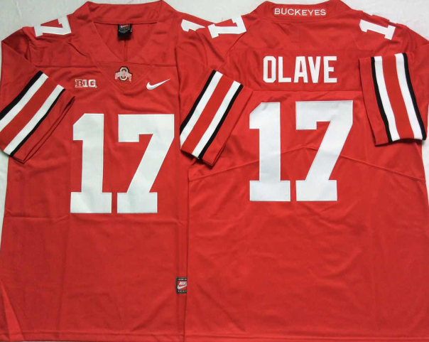 Ohio State Buckeyes Red #17 OLAVE Jersey