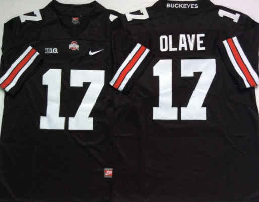 Ohio State Buckeyes Black #17 OLAVE Jersey