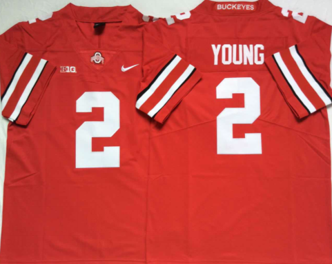 Ohio State Buckeyes Red #2 YOUNG Jersey