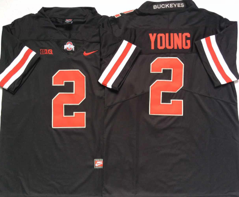 Ohio State Buckeyes Black-Red #2 YOUNG Jersey