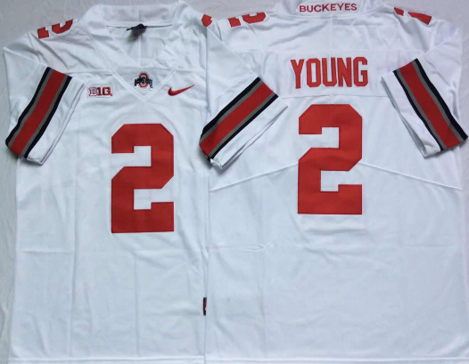 Ohio State Buckeyes White #2 YOUNG Jersey