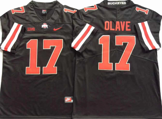 Ohio State Buckeyes Black #17   OLAVE Jersey
