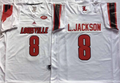 Louisville Cardinals White #8 L.JACKSON Jersey