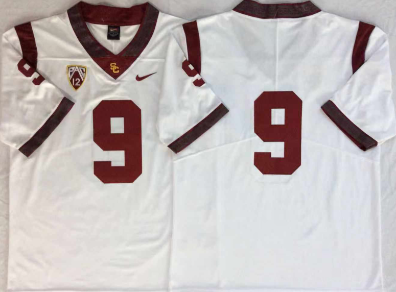 USC Trojans White #9 Jersey