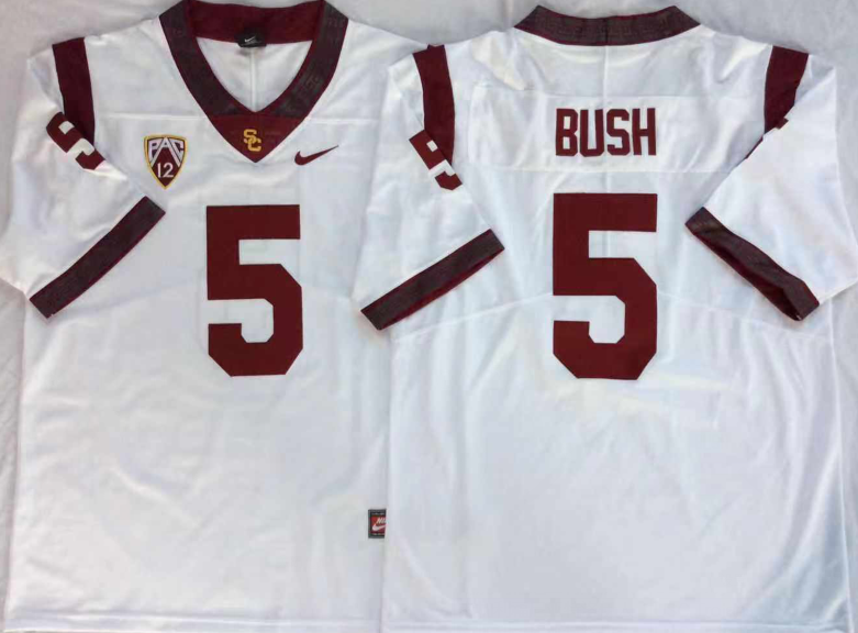 USC Trojans White #5 BUSH Jersey