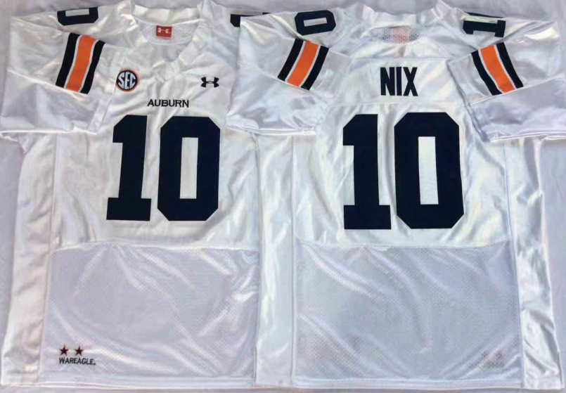 Auburn Tigers White #10 NIX Jersey