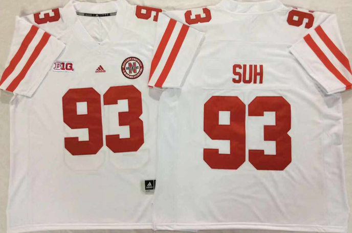Nebraska Huskers White #93 SUH Jersey