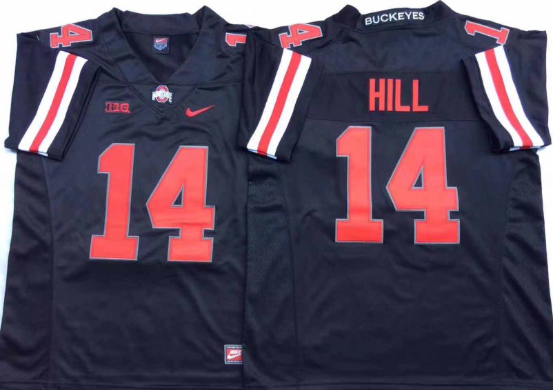 Ohio State Buckeyes Black #14 HILL Jersey