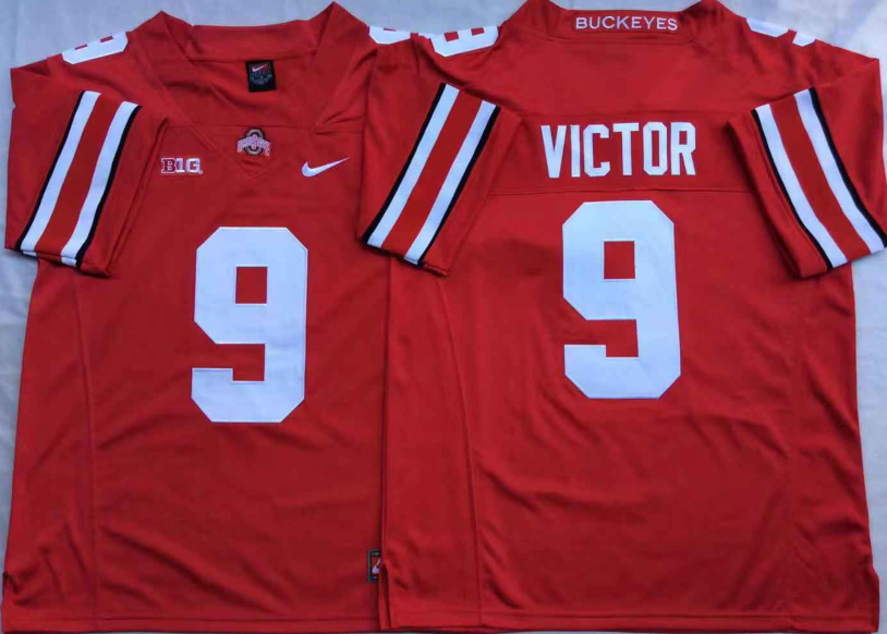 Ohio State Buckeyes Red #9 VICTOR Jersey