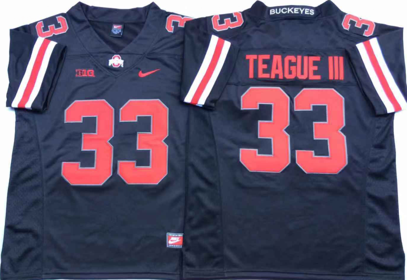 Ohio State Buckeyes Black #33 TEAGUE III Jersey