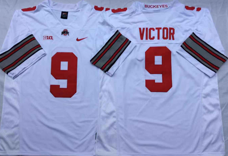 Ohio State Buckeyes White #9 VICTOR Jersey