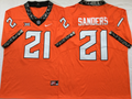 Oklahoma State Cowboys Orange #21 SANDERS Jersey