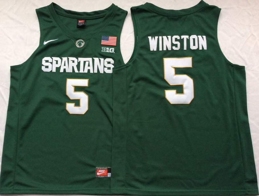 Michigan State Spartans Green #5 WINSTON Jersey