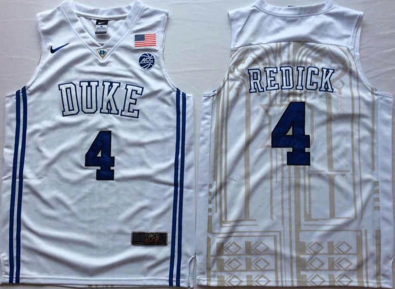 Duke Blue Devils White #4 REDICK Jersey