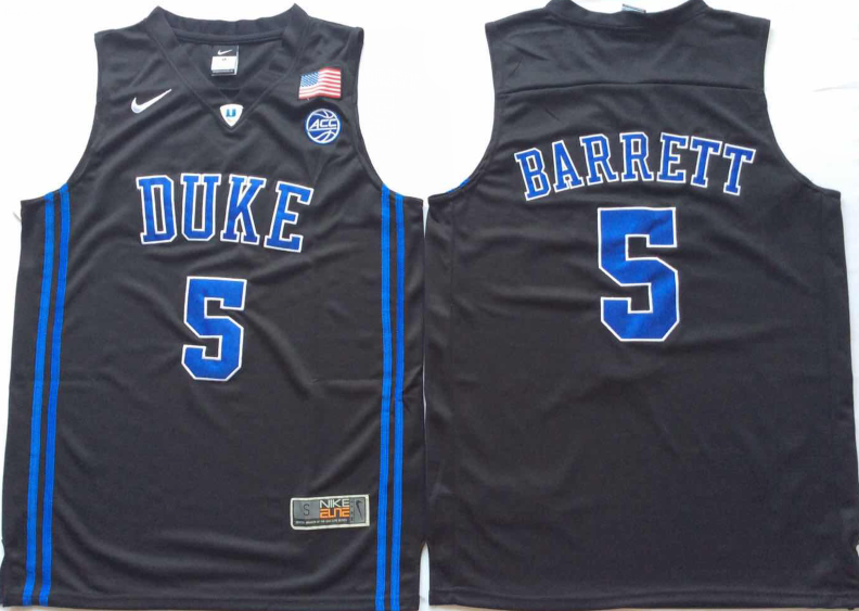 Duke Blue Devils Black #5 BARRETT Jersey