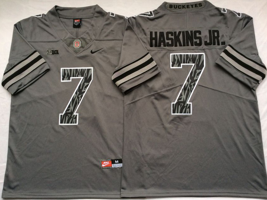Ohio State Buckeyes GRAY #7 HASKINS JR. Jersey