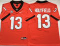 Georgia Bulldogs Red #13 HOLYFIELD Jersey