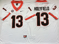 Georgia Bulldogs White #13 HOLYFIELD Jersey