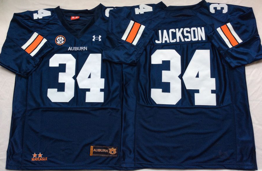 Auburn Tigers Blue #34 JACKSON Jersey