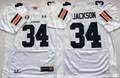 Auburn Tigers White #34 JACKSON Jersey