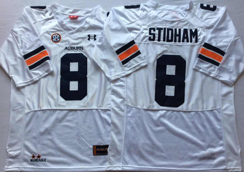 Auburn Tigers White #8 STIDHAM Jersey
