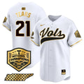 Men's Tennessee Volunteers #21 Kavares Tears White Gold 2024 Champions Vapor