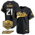 Men's Tennessee Volunteers #21 Kavares Tears Black Gold 2024 Champions Vapor