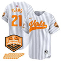 Men's Tennessee Volunteers #21 Kavares Tears White Pinstripe 2024 Champions