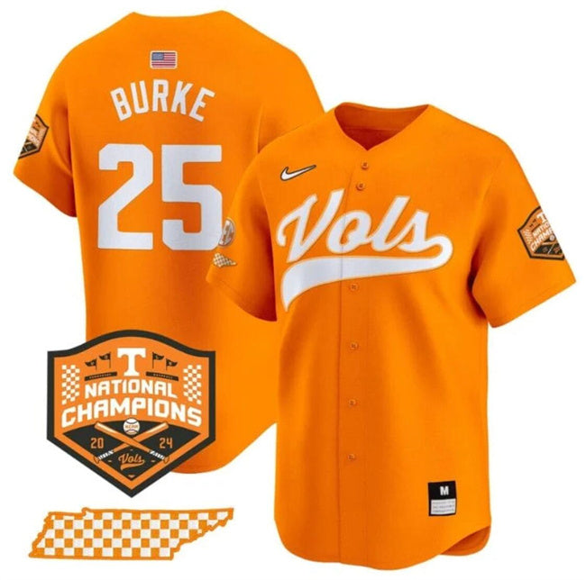 Men's Tennessee Volunteers #25 Blake Burke Orange 2024 Champions Vapor