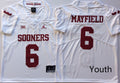 Oklahoma Sooners White 6 MAYFIELD Jersey