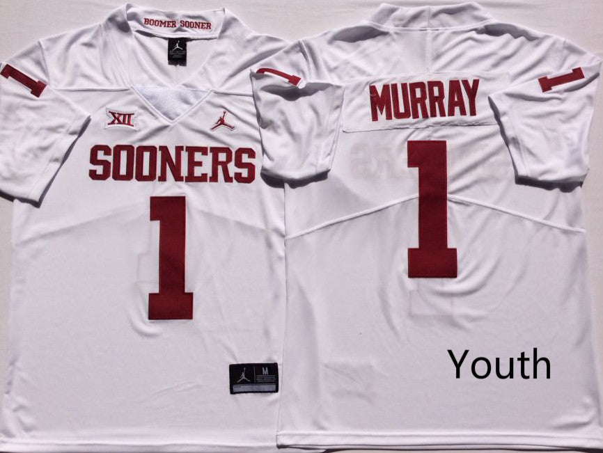 Oklahoma Sooners White #1 MURRAY Jersey