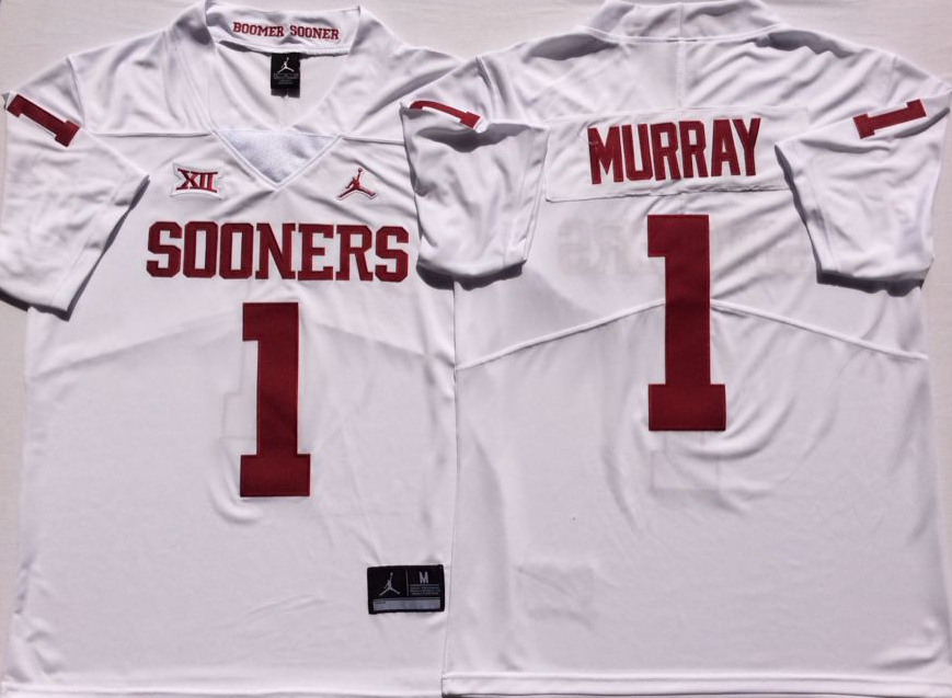 Oklahoma Sooners White #1 MURRAY Jersey
