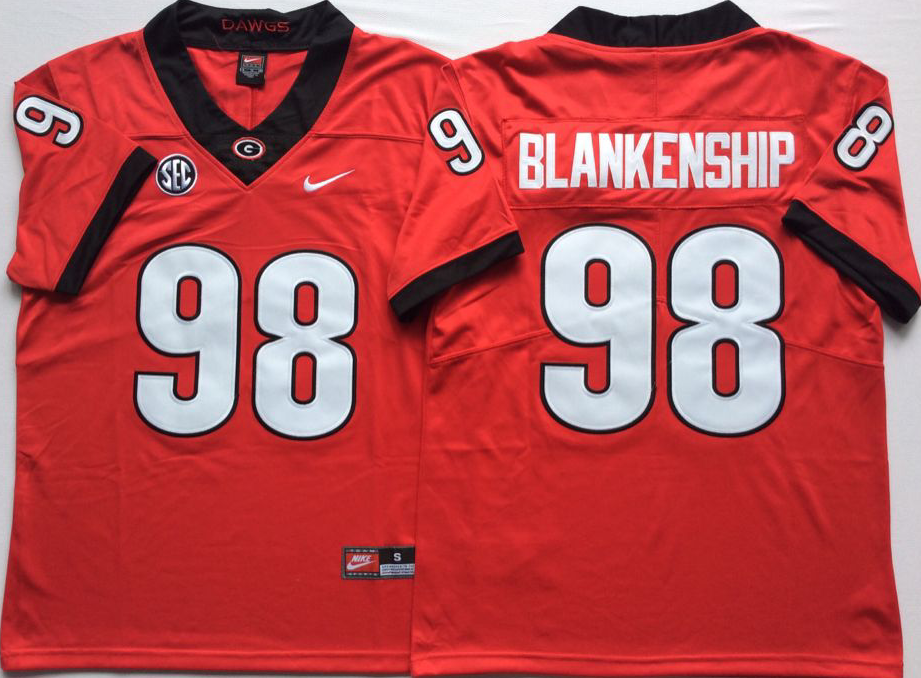 Georgia Bulldogs Red #98 BLANKENSHIP Jersey