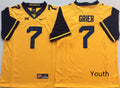 West Virginia Mountaineers Yellow #7 GRIER Jersey