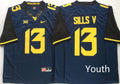 West Virginia Mountaineers Blue #13 SILLS V Jersey