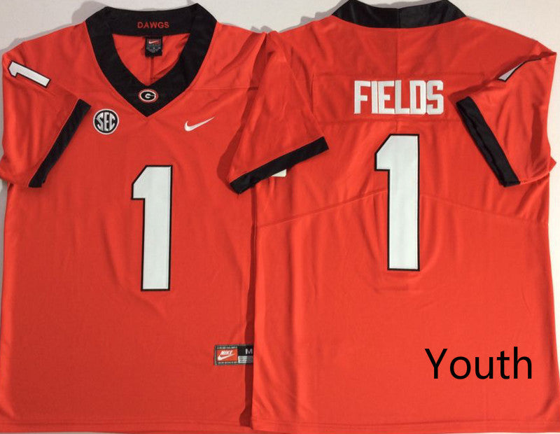 Georgia Bulldogs Red #1 FIELDS Jersey