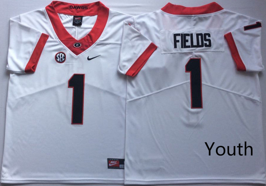 Georgia Bulldogs White #1 FIELDS Jersey
