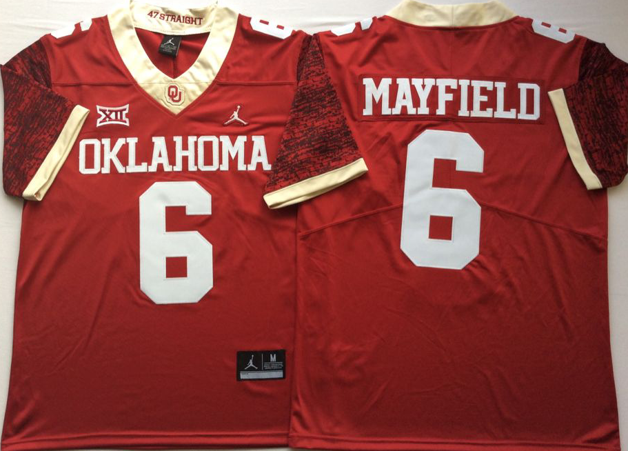 Oklahoma Sooners Red #6 MAYFIELD Jersey