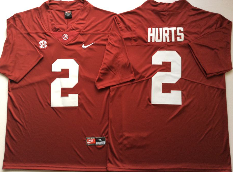 Alabama Crimson Tide Red #2 HURTS Jersey