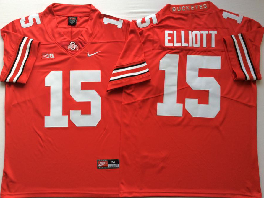 Ohio State Buckeyes Red #15 ELLIOTT Jersey
