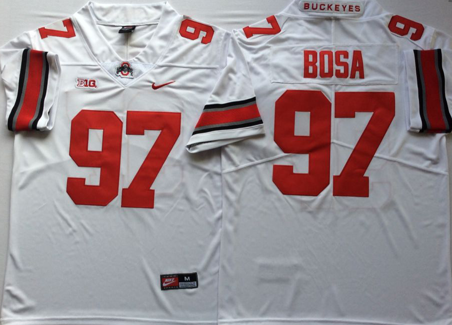 Ohio State Buckeyes White #97 BOSA Jersey