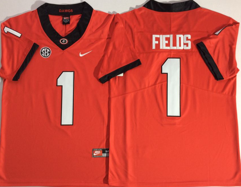 Georgia Bulldogs Red #1 FIELDS Jersey