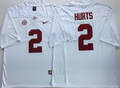 Alabama Crimson Tide White #2 HURTS Jersey
