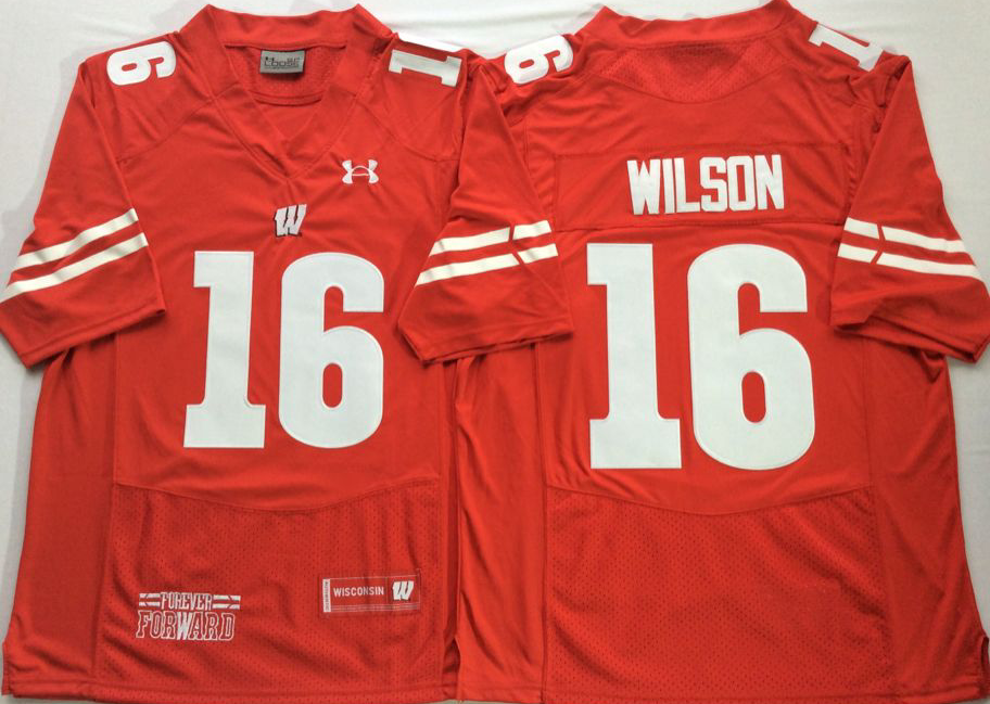 Wisconsin Badgers Red #16 WILSON Jersey