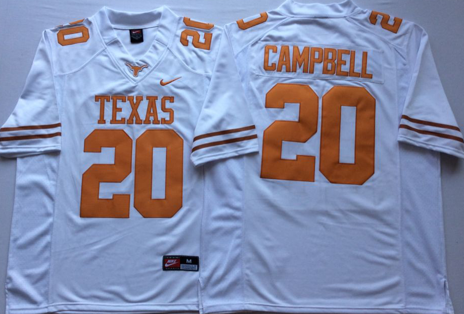 Texas Longhorns White #20 CAMPBELL Jersey