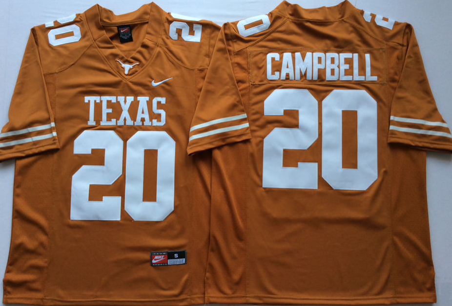 Texas Longhorns YELLOW #20 CAMPBELL Jersey