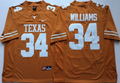 Texas Longhorns YELLOW #34 WILLIAMS Jersey